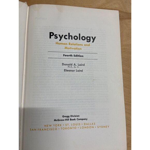 Psychology Human Relations & Motivation 4th Ed Donald A Laird 1967 HC Book - Picture 4 of 9